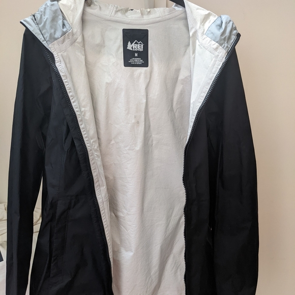 REI Co-Op Women's Black Rain Jacket - Picture 2 of 6